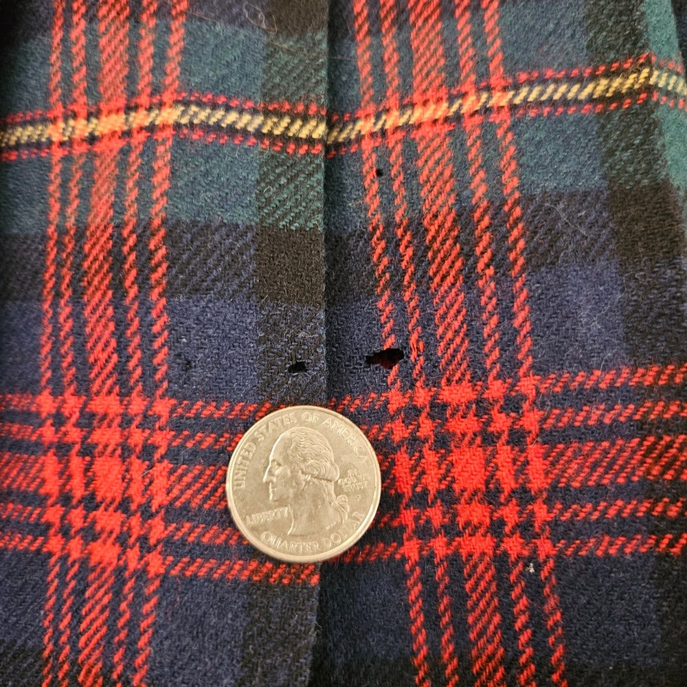 Pendleton Vintage Wool MacLennan Tartan Plaid Pleated Midi Skirt Red Blue USA - Picture 9 of 11